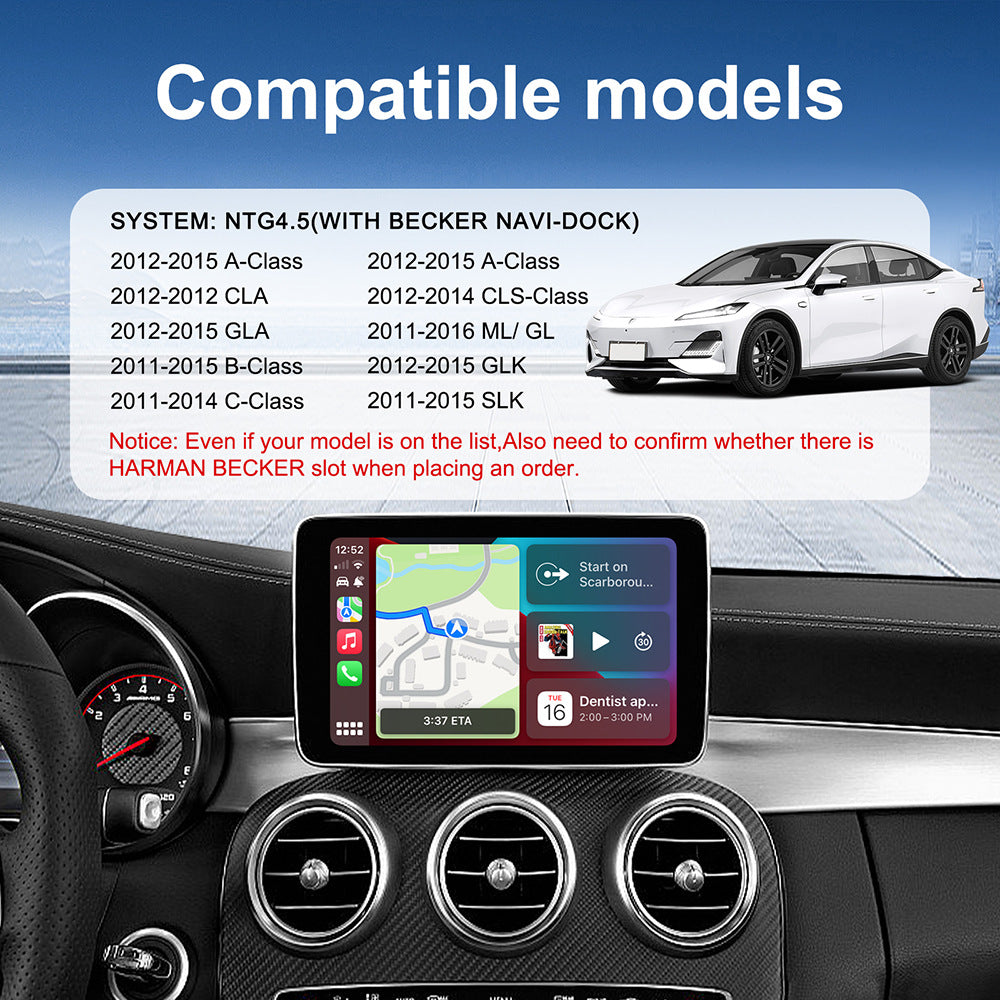 Wireless CarPlay & Android Auto Module for Mercedes-Benz 2011-2015 NTG 4.5 System with Harman Becker Slot