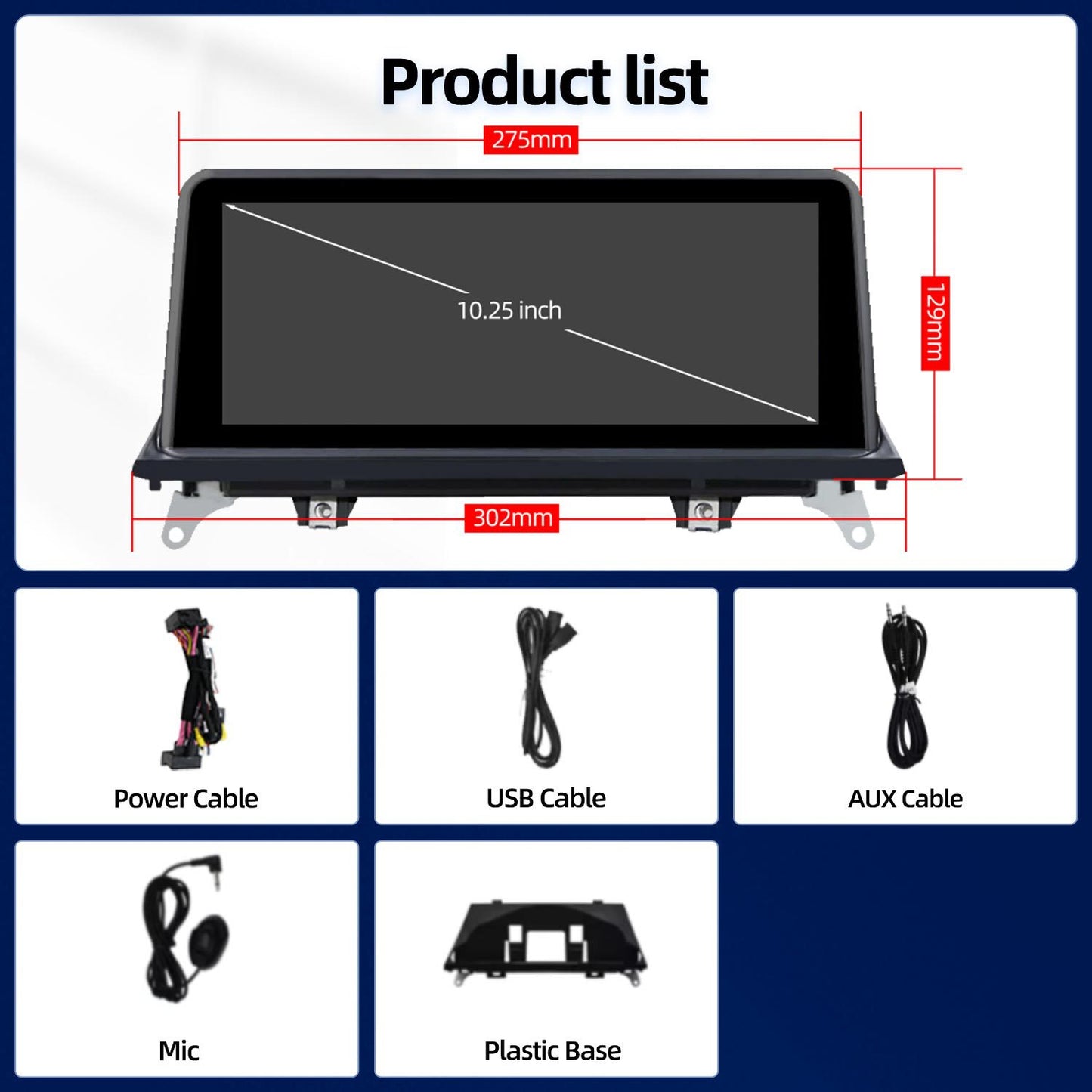 10.25 Inch / 12.3 Inch Linux System Wireless CarPlay Android Auto Screen for BMW X5 E70 X6 E71 E72 CCC System (2007 - 2009) / CIC System (2010 - 2013)