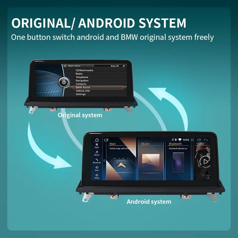 10.25” / 12.3” Android Auto CarPlay Radio Screen for BMW X5 E70 X6 E71 (2008-2013) / X5 F15 X6 F16 (2014-2018)