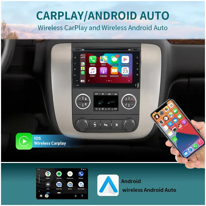 7” Android Car Radio Screen Head Unit CarPlay Android Auto for GMC Yukon / Tahoe (2007-2012)