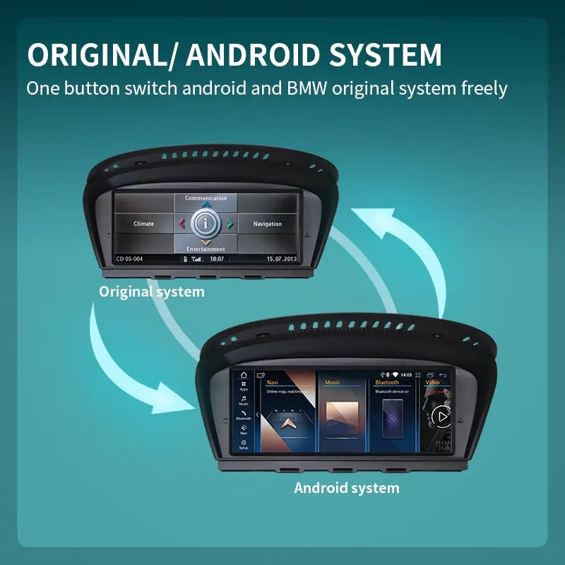 8.8” Android Auto CarPlay Radio Screen for BMW 3 Series E90 (2004-2011) / 5 Series E60 (2005-2010)