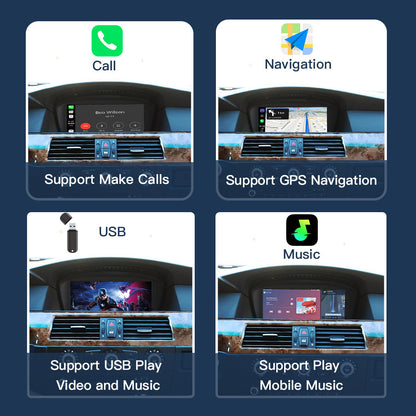 Linux CarPlay Multimedia Screen for BMW 3 / 5 Series E60 E61 E63 E64 E90 E91 E92 E93 2005-2010 with CCC / CIC System