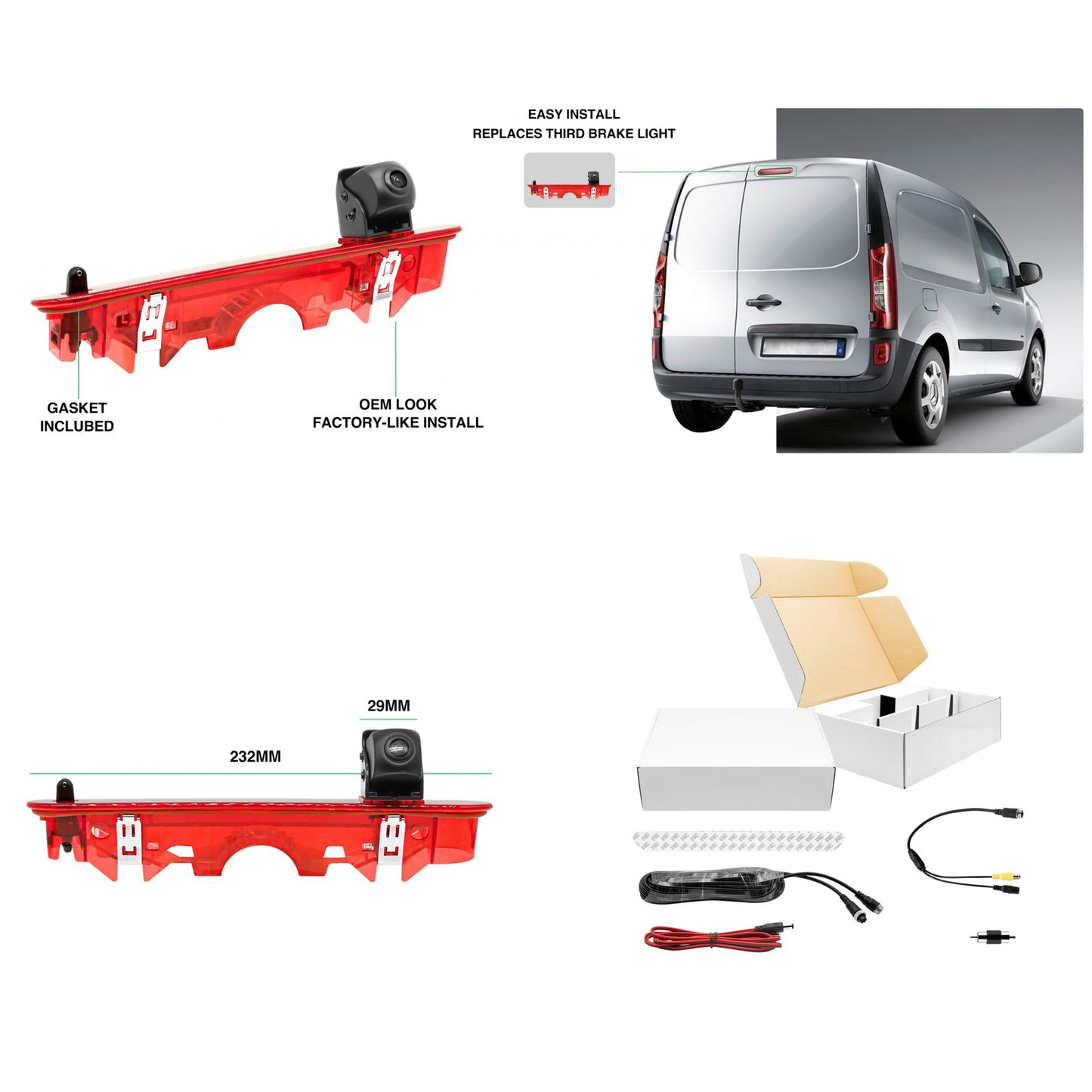 Brake Light Camera for Renault Kangoo (2007-2021) / Mercedes-Benz Citan (2012-2021) / Dacia Dokker (2012-2021)