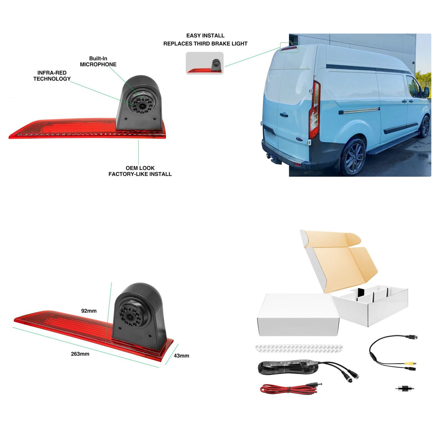 Brake Light Camera for Ford Transit Custom (2012-2015)