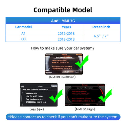 Wireless CarPlay & Android Auto Module for Audi A1 A4 A5 A6 A7 A8 Q3 Q5 Q7 MMI 3G System