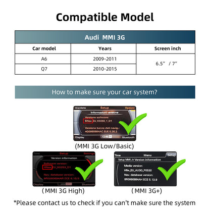 Wireless CarPlay & Android Auto Module for Audi A1 A4 A5 A6 A7 A8 Q3 Q5 Q7 MMI 3G System
