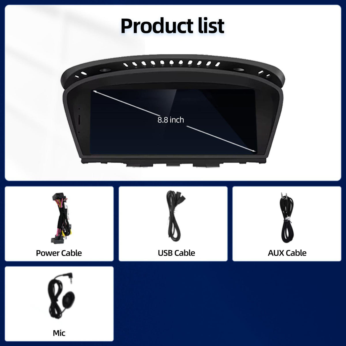 8.8 Inch Linux System Wireless CarPlay Android Auto Screen for BMW 3 Series E90 E91 E92 E93 / 5 Series E60 E61 E63 E64 CCC System (2004 - 2008) / CIC System (2008 - 2010)