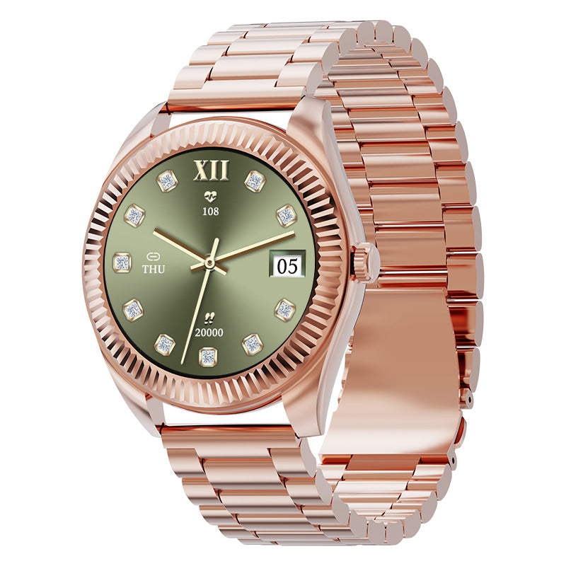 1.19” AMOLED Screen Smart Watch BT Phone Call Voice Assistant Female Health Care Multi-Sports Mode Quick Reply SMS