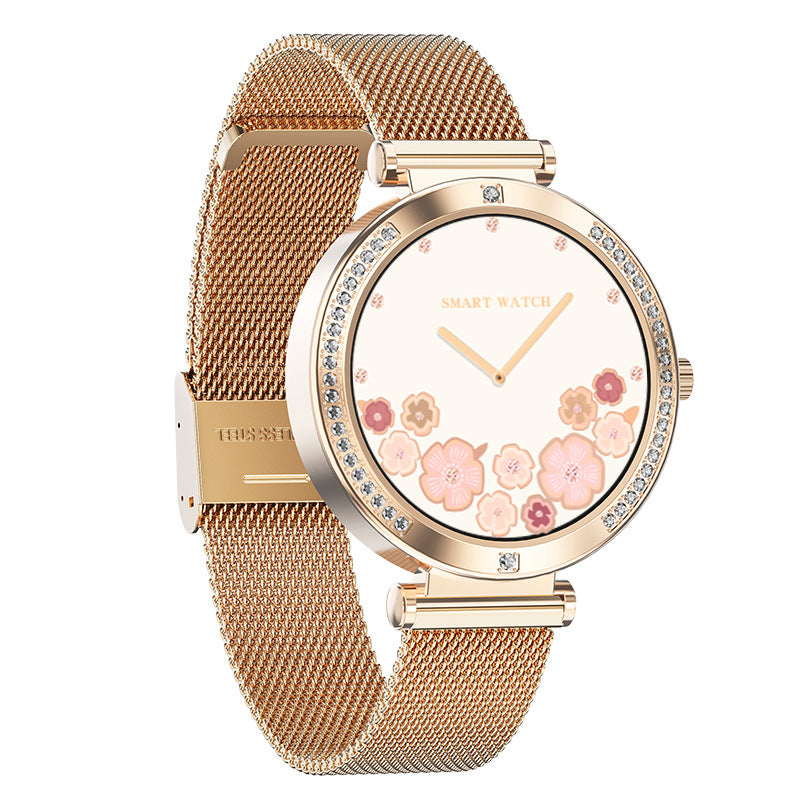 1.19” TFT Screen Women’s Smart Watch BT Phone Call Voice Assistant Female Health Red Light SpO2 Quick Reply SMS