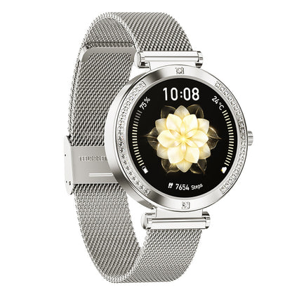 1.19” TFT Screen Women’s Smart Watch BT Phone Call Voice Assistant Female Health Red Light SpO2 Quick Reply SMS