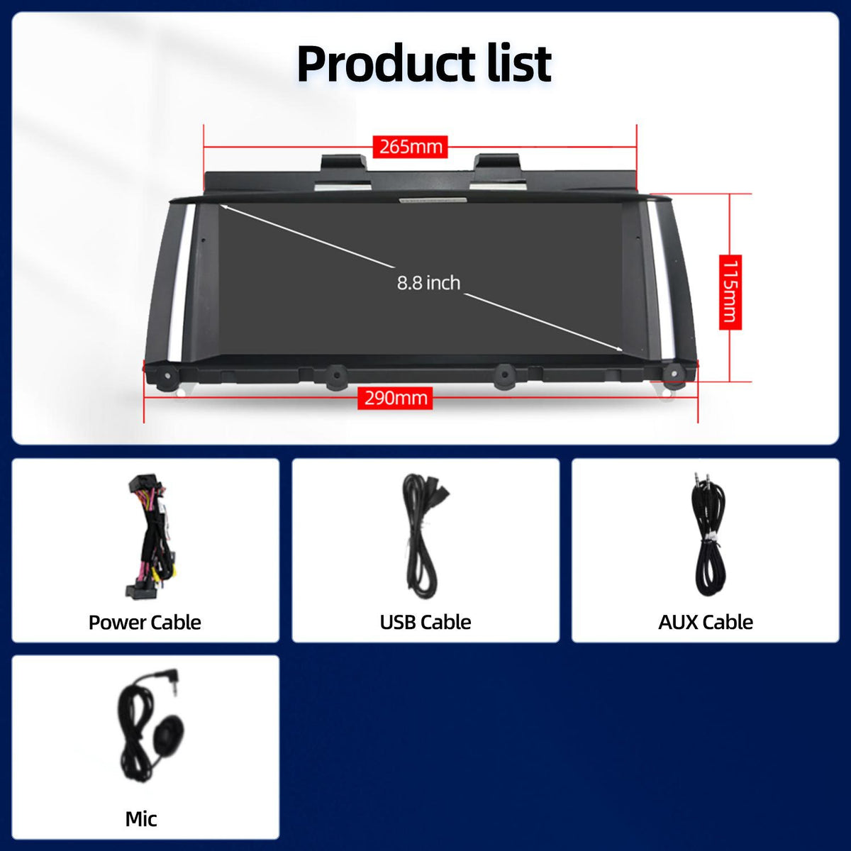 8.8 Inch Linux System Wireless CarPlay Android Auto Screen for BMW X3 F25 X4 F26 CIC System (2011 - 2013) / NBT System (2014 - 2015) / EVO System (2016 - 2017)